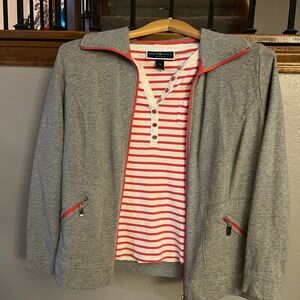 Karen Scott petite medium Striped Shirt & jacket set